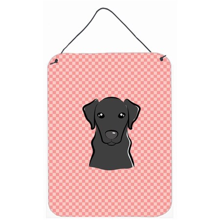 Carolines Treasures Checkerboard Pink Black Labrador Wall and Door Hanging Prints BB1235DS1216